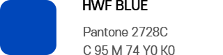 로고컬러 HWF BLUE pantone 2728C / C95 M74 Y0 K0